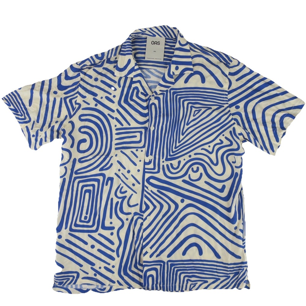 OAS Blue and White Casual Button Down Shirt